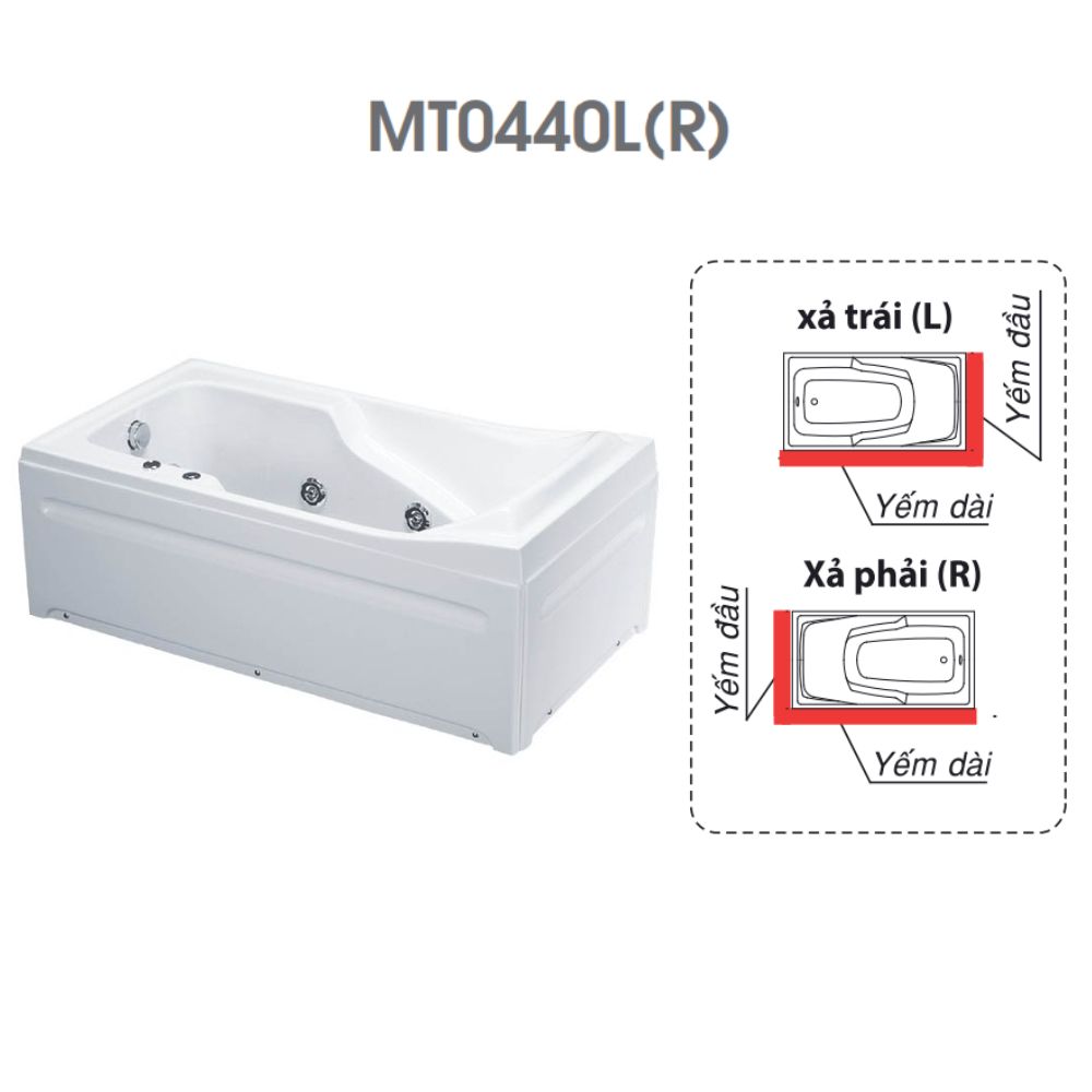 Bồn tắm chân yếm 1m4 massage Caesar MT0440L(R) - 2