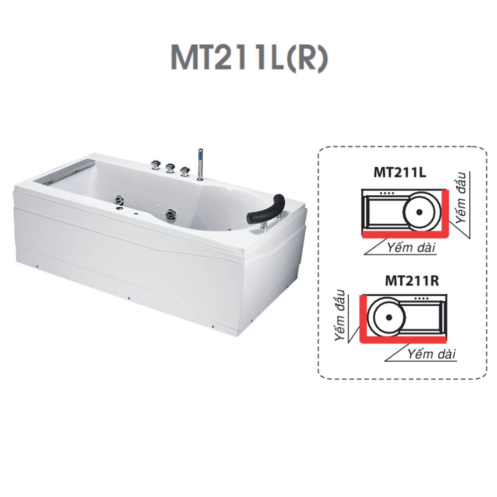 Bồn tắm chân yếm 1m7 massage hơi Caesar MT211L(R) - 2