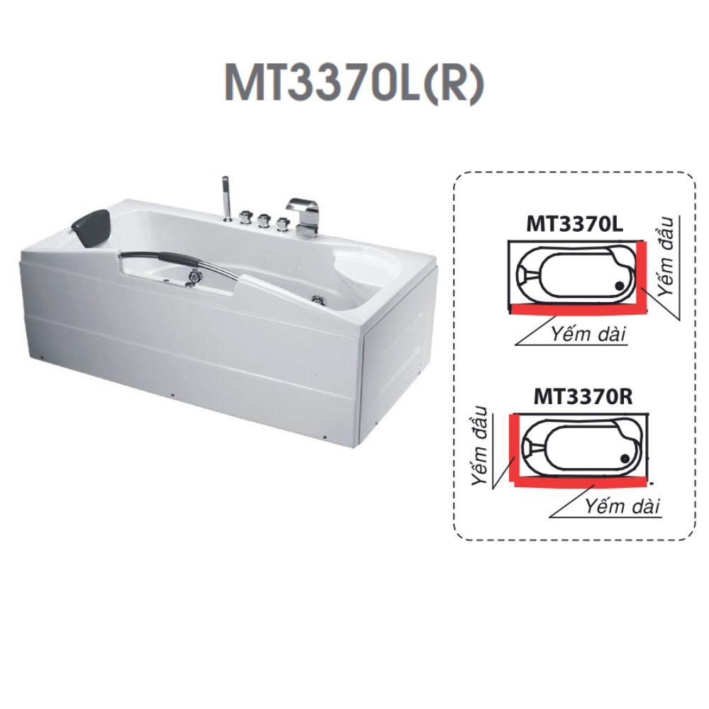 Bồn tắm chân yếm 1m7 massage Caesar MT3370L(R) - 2