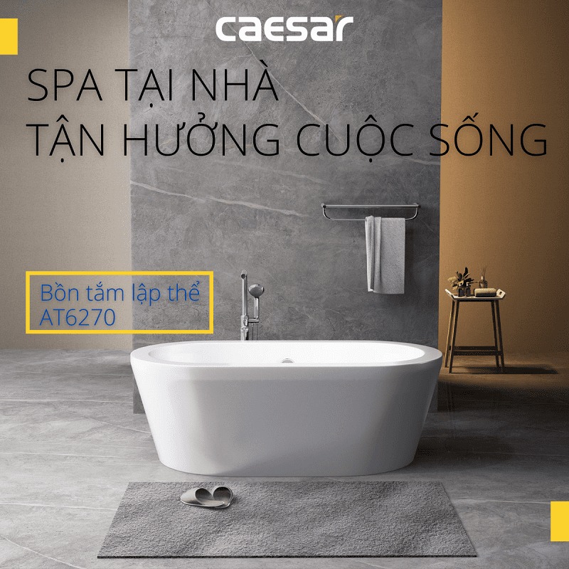 Bồn tắm đặt sàn 1m7 Caesar AT6270 - 3