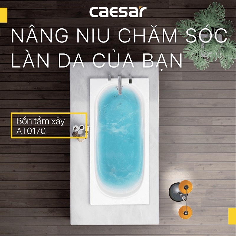 Bồn tắm xây 1m7 Caesar AT0170 - 3