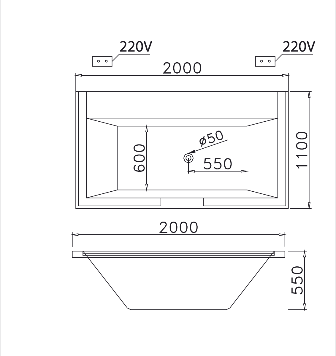 Bồn tắm xây 2m massage hơi Caesar MT7520S - 3