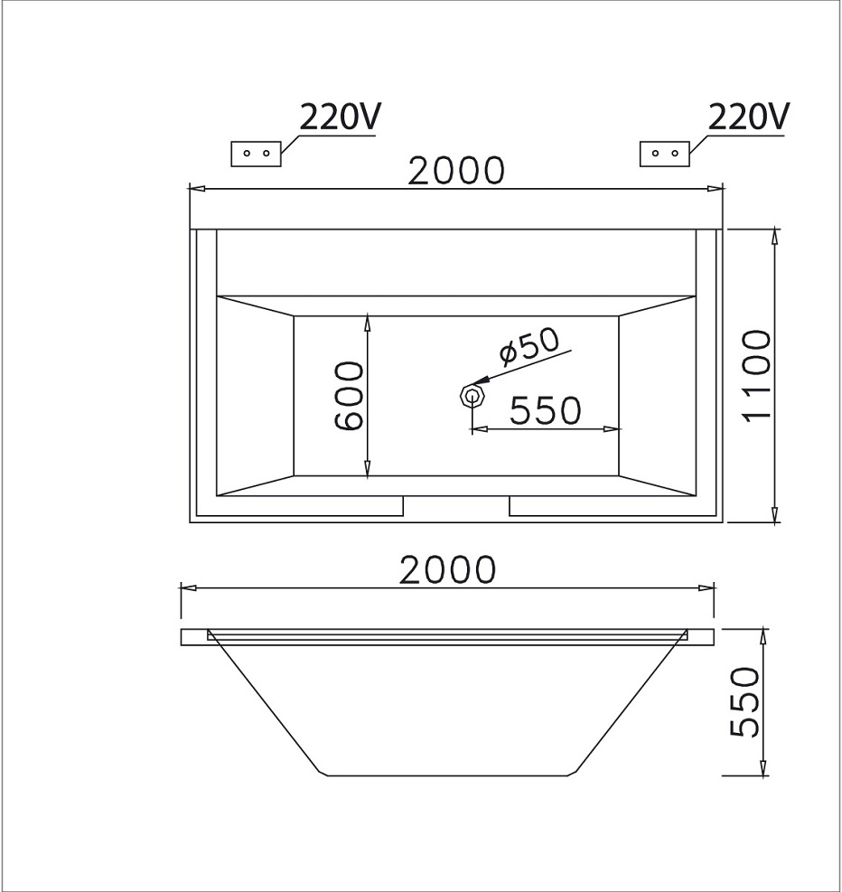 Bồn tắm xây 2m massage Caesar MT7520 - 2