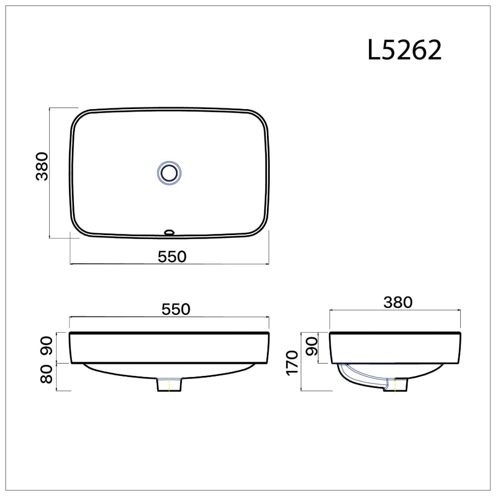 Chậu rửa lavabo đặt bàn Caesar L5262 L5262 - 2