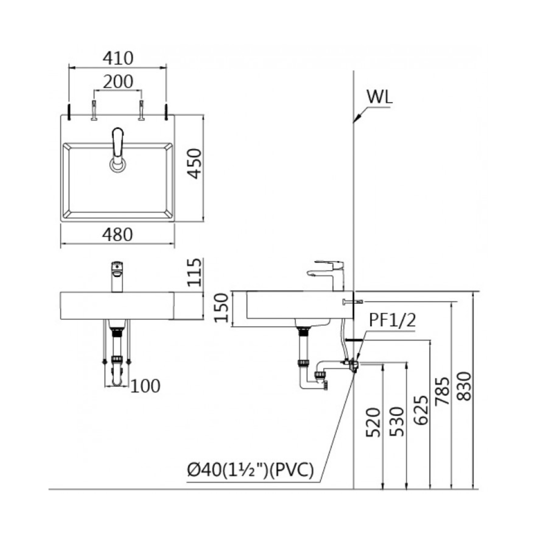 Chậu lavabo đặt bàn Caesar LF5263 LF5263 - 2