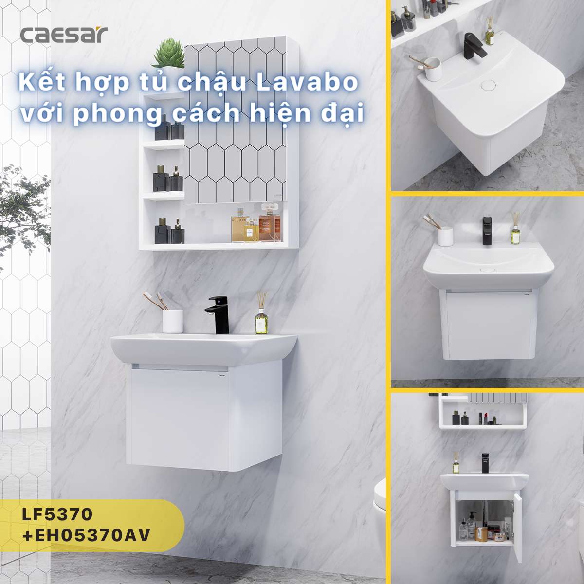 Chậu lavabo treo tường Caesar LF5370 LF5370 - 6