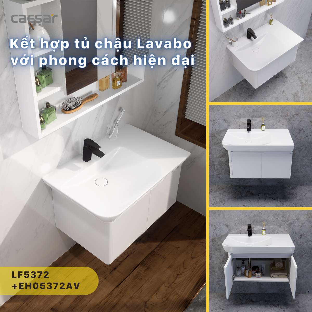 Chậu lavabo treo tường Caesar LF5372 LF5372 - 6