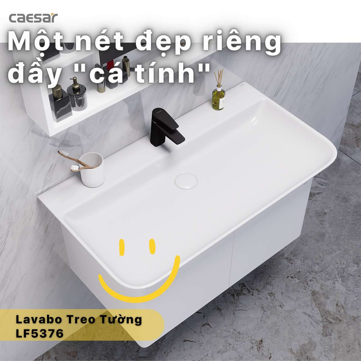 Chậu lavabo treo tường Caesar LF5376 LF5376 - 3