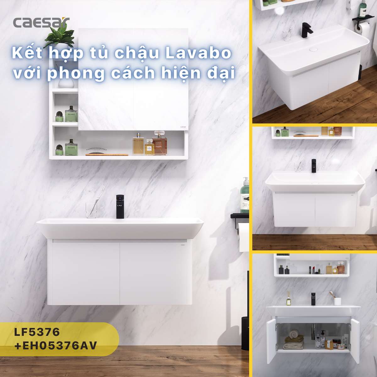 Chậu lavabo treo tường Caesar LF5376 LF5376 - 6