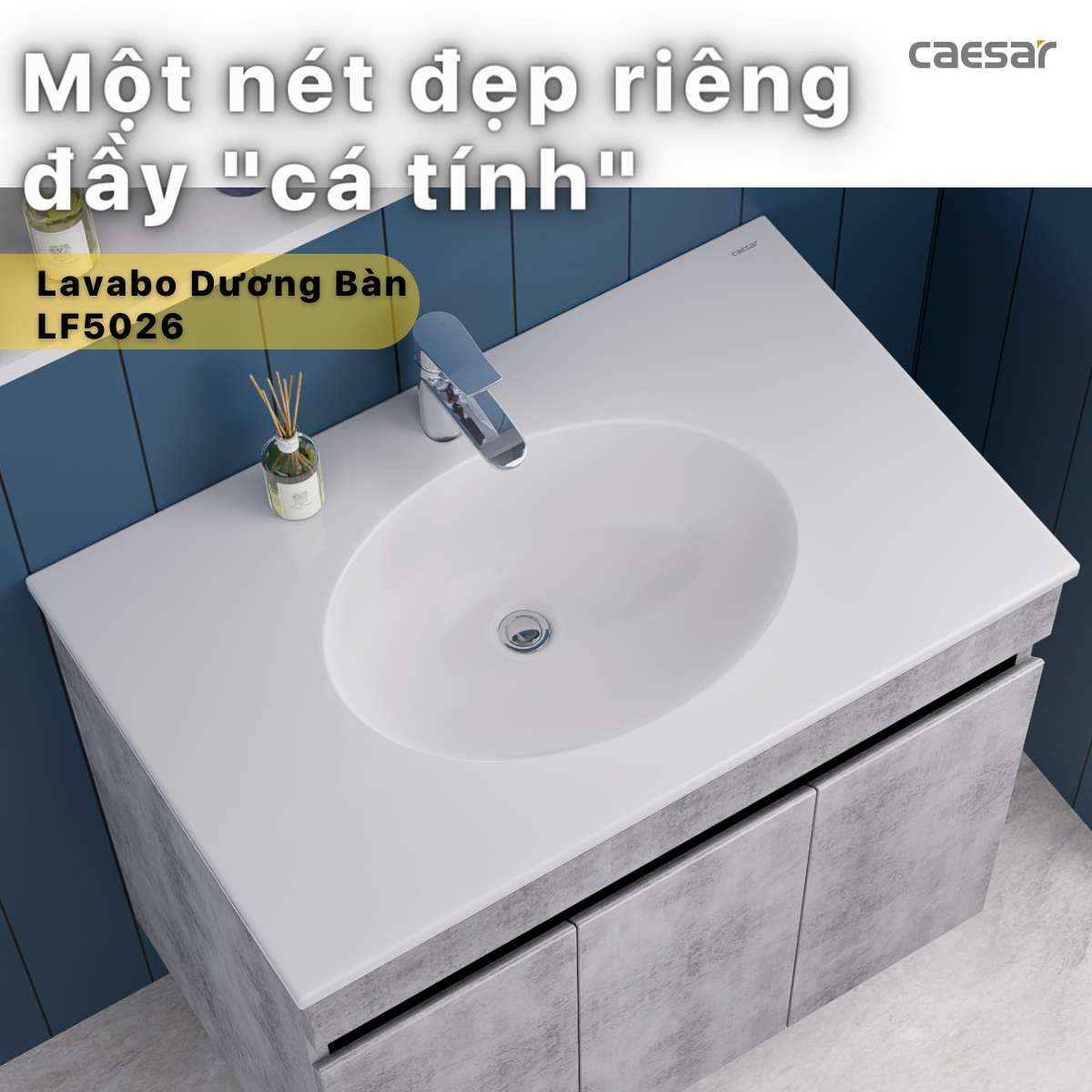 Chậu lavabo dương vành Caesar LF5026 LF5026 - 3