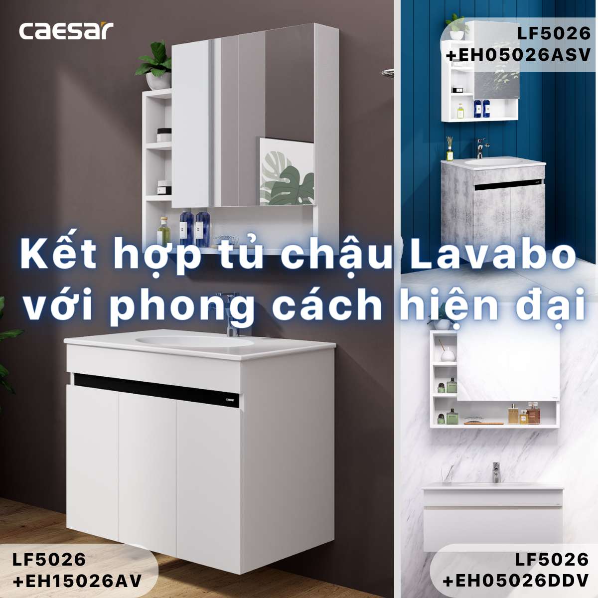 Chậu lavabo dương vành Caesar LF5026 LF5026 - 5