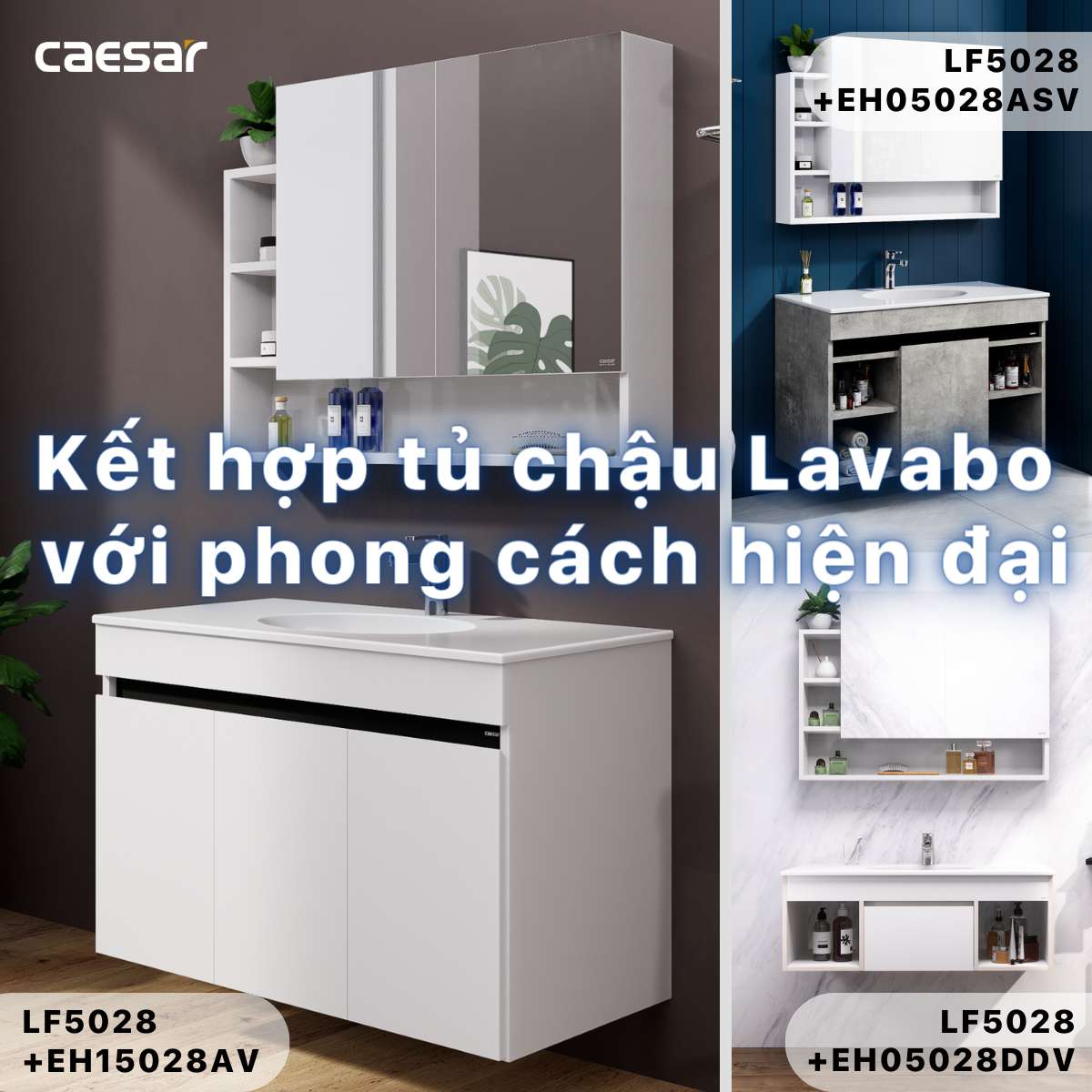 Chậu lavabo dương vành Caesar LF5028 LF5028 - 5