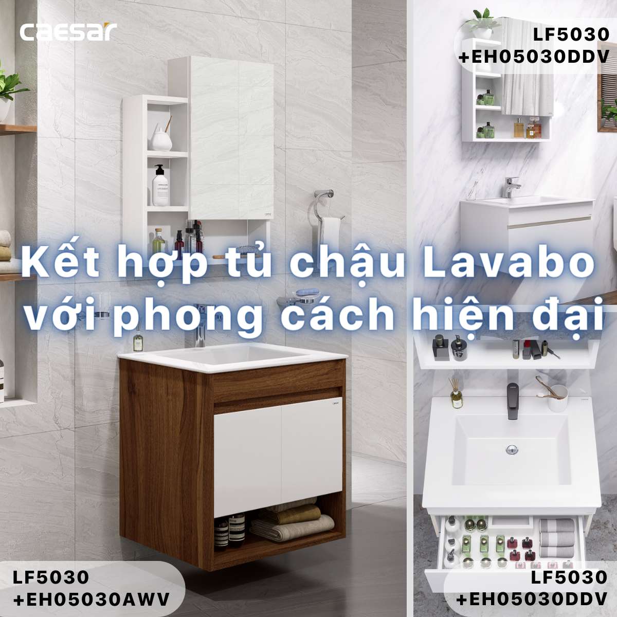 Chậu lavabo dương vành Caesar LF5030 LF5030 - 5