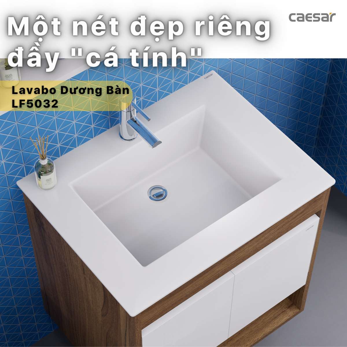 Chậu lavabo dương vành Caesar LF5032 LF5032 - 3