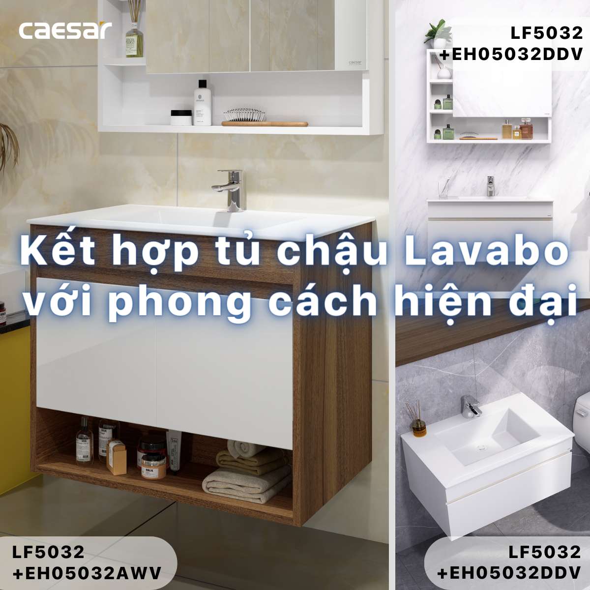 Chậu lavabo dương vành Caesar LF5032 LF5032 - 5