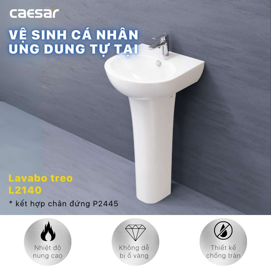 Chậu rửa lavabo treo tường Caesar L2140 L2140 - 3