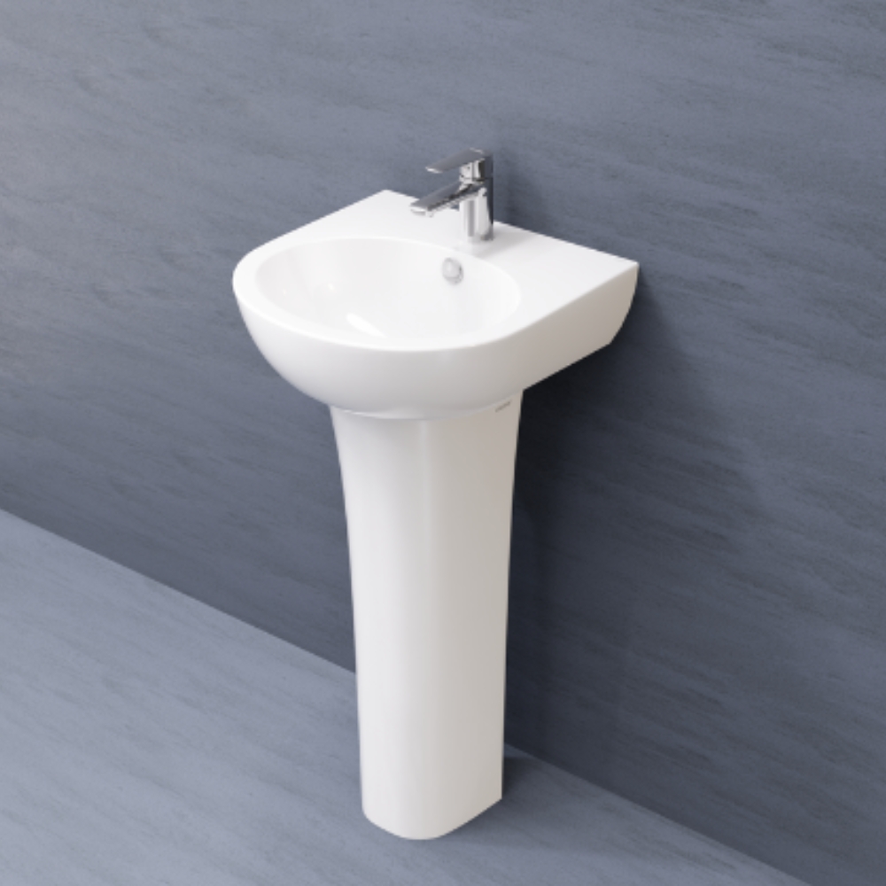 Chậu rửa lavabo treo tường chân dài Caesar L2140+P2445 L2140+P2445