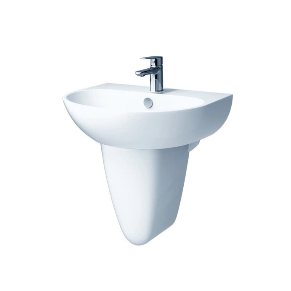 Chậu rửa lavabo treo tường chân lửng Caesar L2150+P2443 (L2150S+P2443) L2150S+P2443