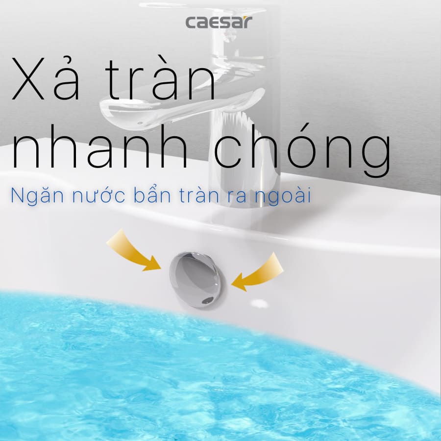Chậu rửa lavabo treo tường chân dài Caesar L2150+P2445 (L2150S+P2445) L2150S+P2445 - 6