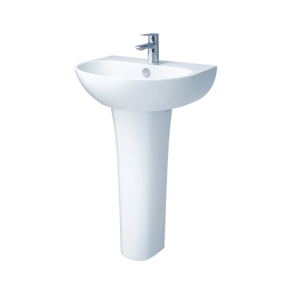 Chậu rửa lavabo treo tường chân dài Caesar L2150+P2445 (L2150S+P2445) L2150S+P2445