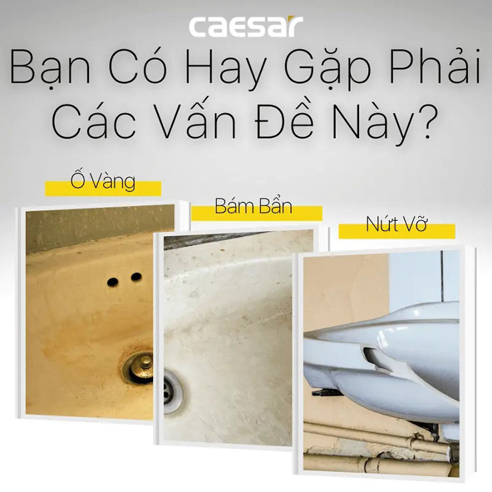 Chậu rửa lavabo treo tường chân dài Caesar L2152+P2445 L2152+P2445 - 4