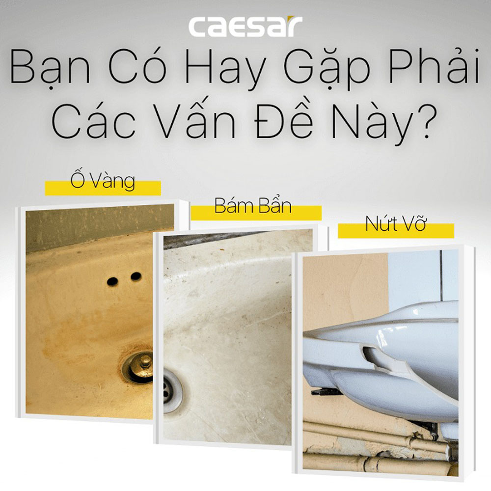 Chậu rửa lavabo treo tường chân lửng Caesar L2365+P2443 L2365+P2443 - 4