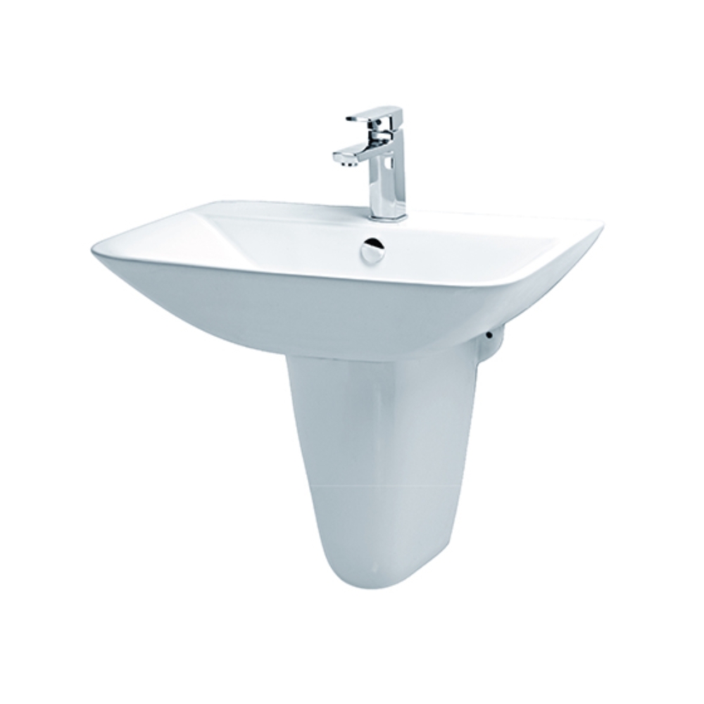 Chậu rửa lavabo treo tường chân lửng Caesar L2365+P2443 L2365+P2443