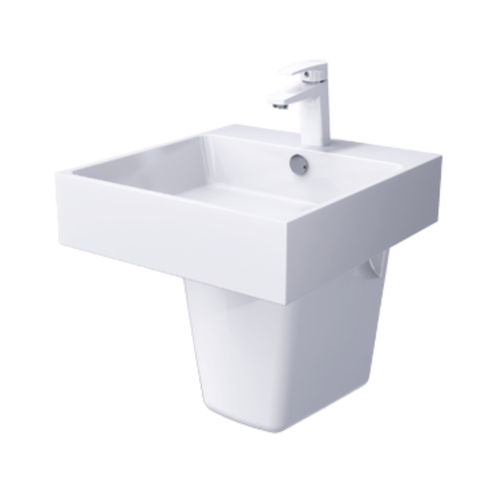 Chậu lavabo treo tường chân lửng Caesar LF5261 + PF2463 LF5261+PF2463