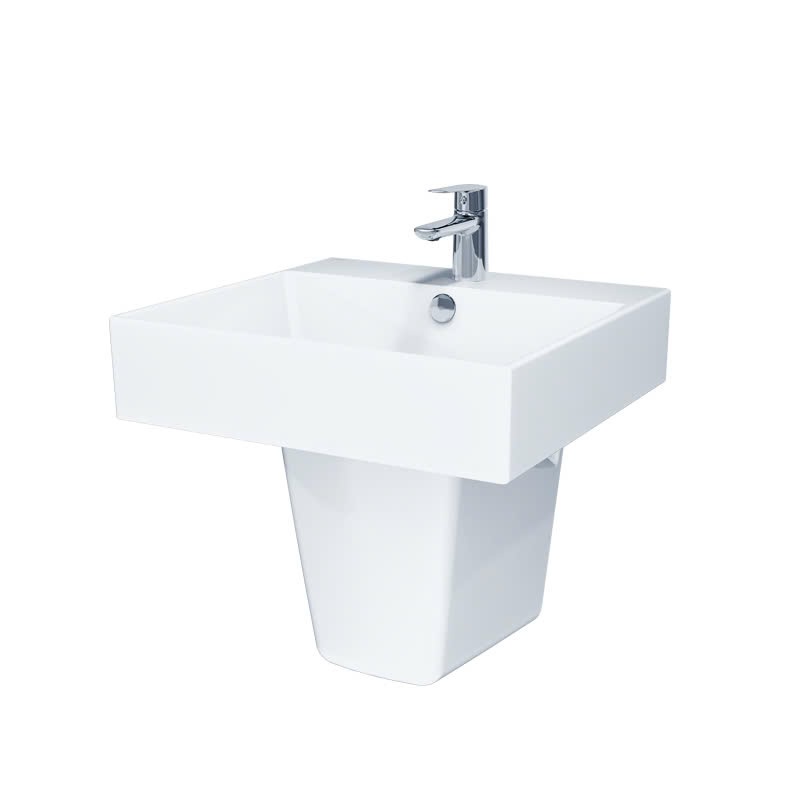 Chậu lavabo treo tường chân lửng CAESAR LF5263 + PF2463 LF5263+PF2463
