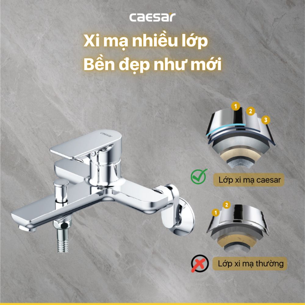 Bộ vòi sen tắm nóng lạnh Caesar S503C S503C - 5