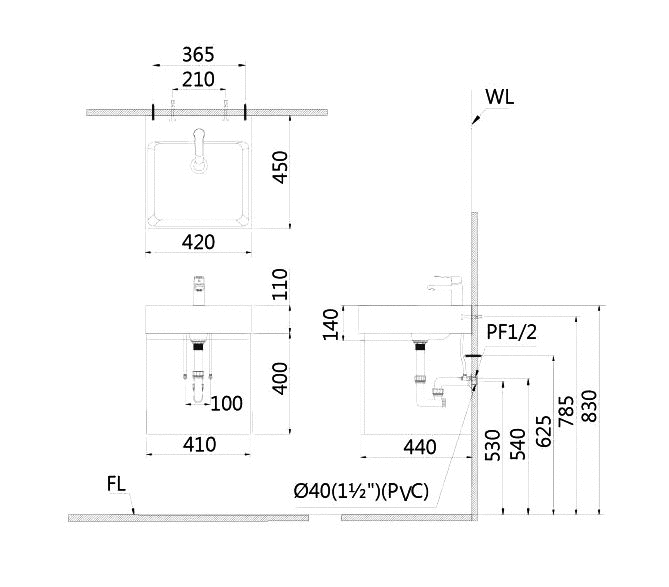 Chậu lavabo đặt bàn Caesar LF5261 LF5261 - 2