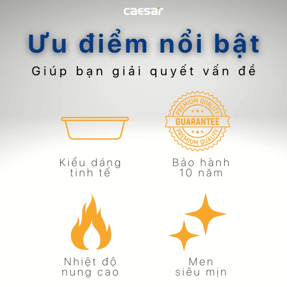 Chậu lavabo bán âm bàn Caesar LF5301 LF5301 - 4