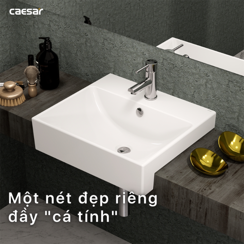 Chậu lavabo bán âm bàn Caesar LF5301 LF5301 - 5