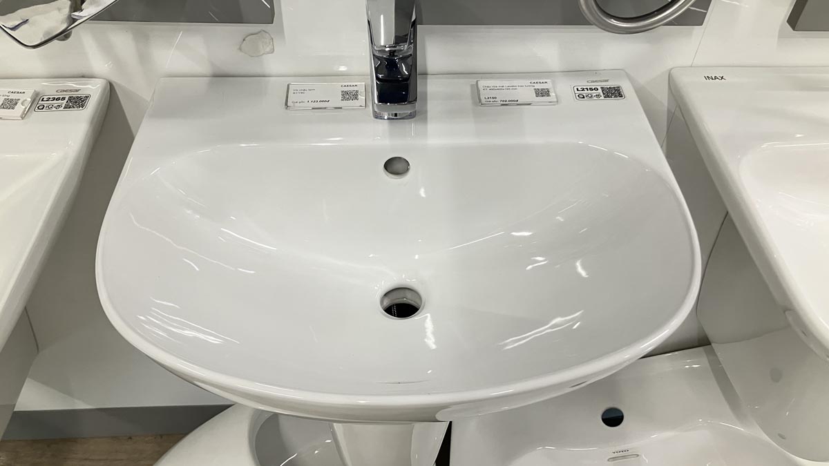 Chậu rửa lavabo treo tường Caesar L2150 (L2150S) L2150S - 2