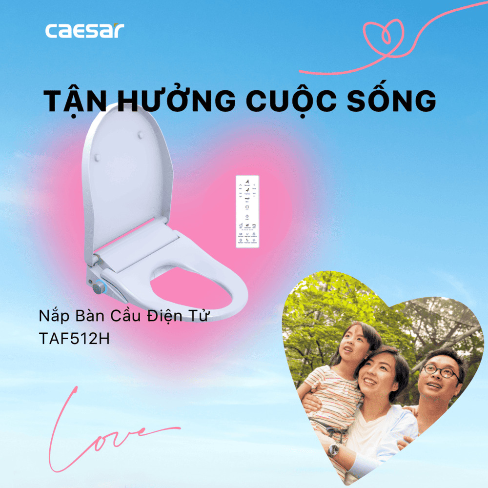 Bồn cầu 2 khối nắp điện tử Caesar CD1320 + TAF512H CD1320+TAF512H - 4