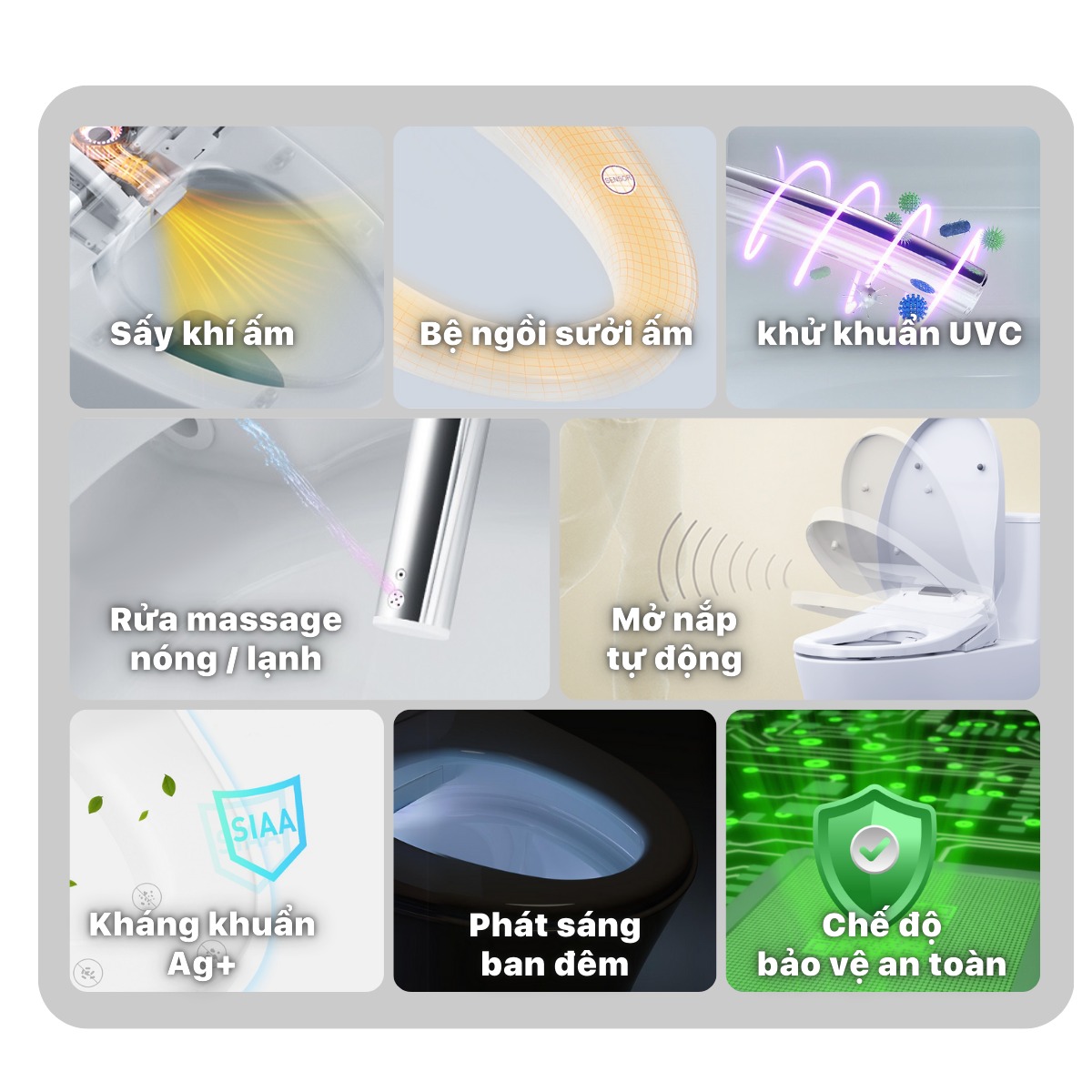 Nắp rửa điện tử Caesar TAF610H (TAF610H-PW) TAF610H-PW - 4