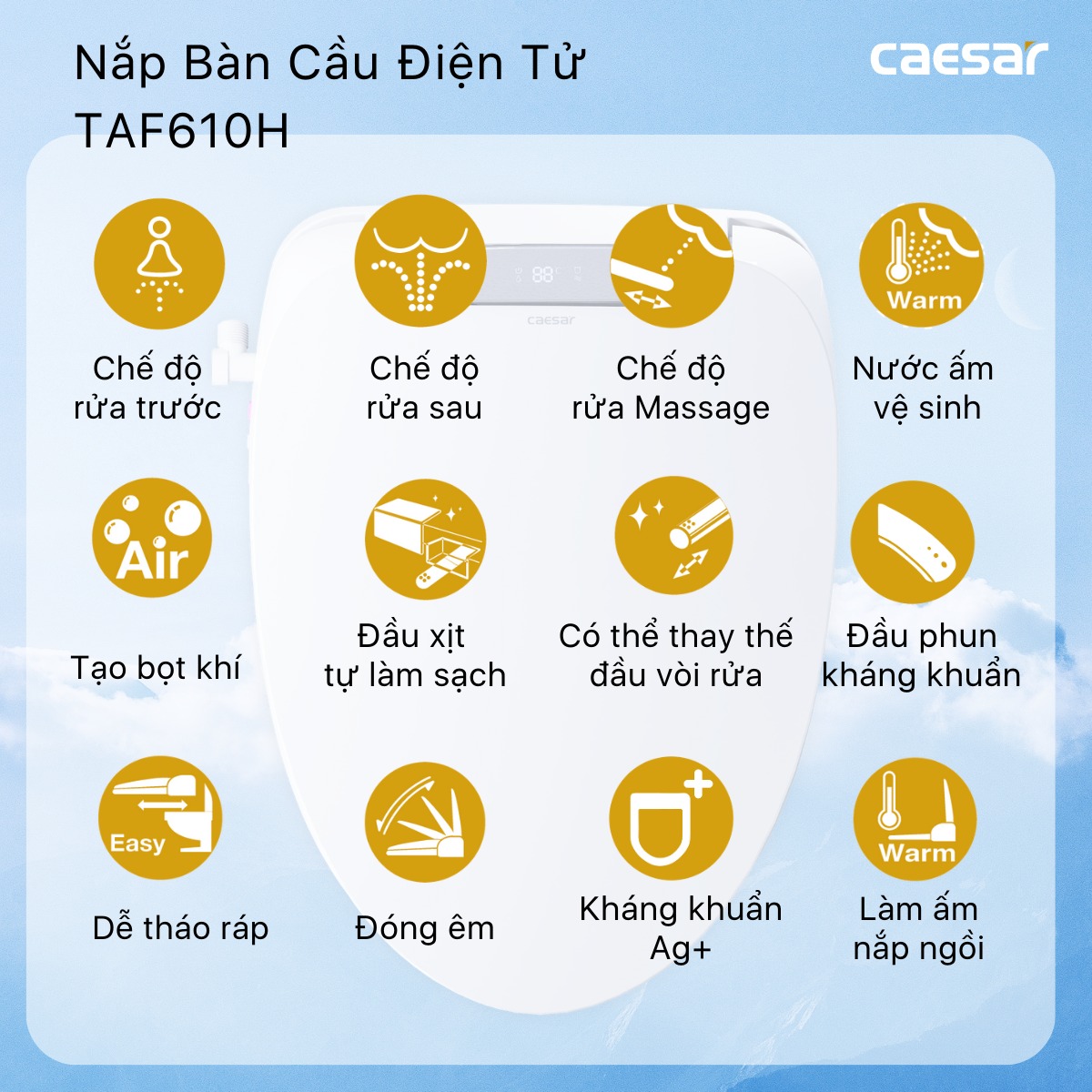Nắp rửa điện tử Caesar TAF610H (TAF610H-PW) TAF610H-PW - 6