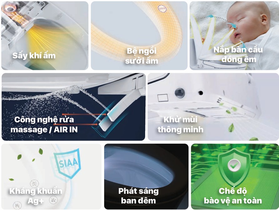 Nắp rửa điện tử Caesar TAF710H (TAF710H-PW) TAF710H-PW - 3