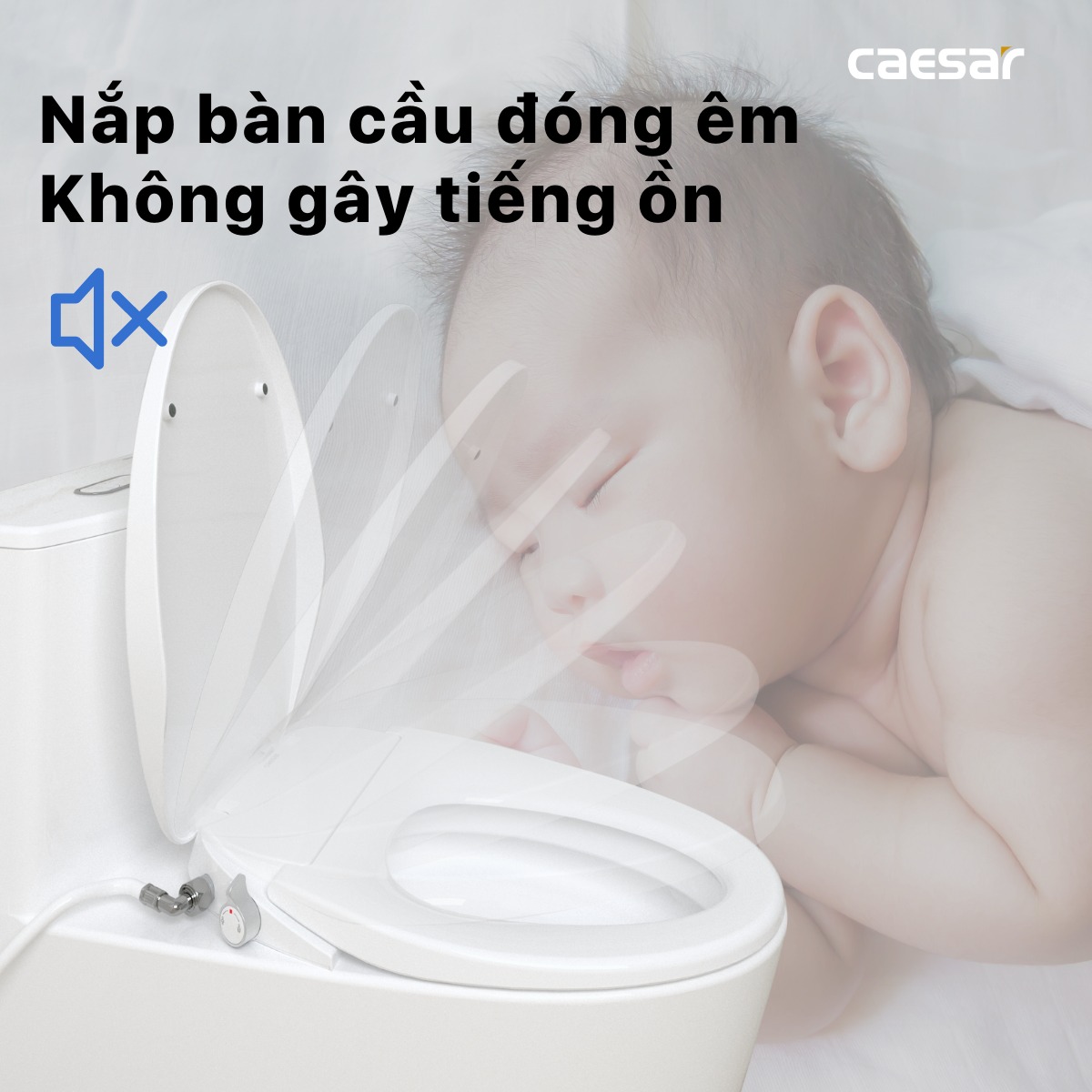 Nắp bồn cầu rửa cơ Caesar - 6