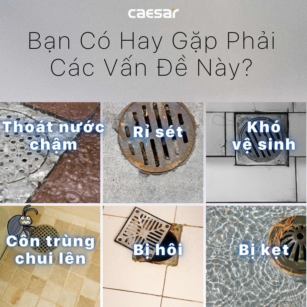Phễu thoát sàn dài 10x30cm ø60 Caesar ST1030B ST1030B - 4