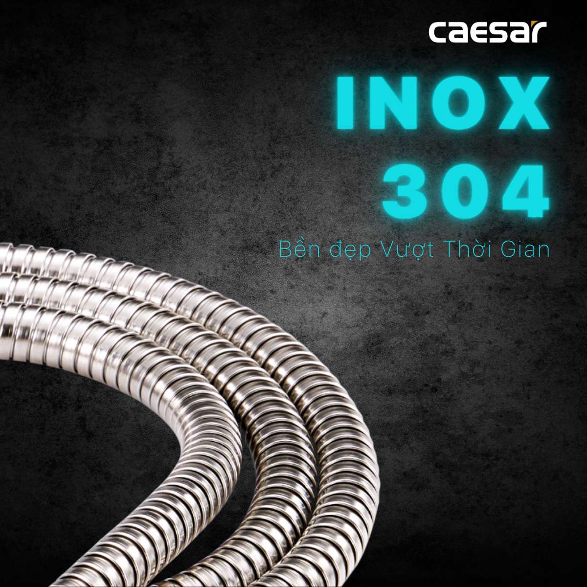 Dây sen tắm xi 1m5 Caesar 13608MDA 13608MDA - 5