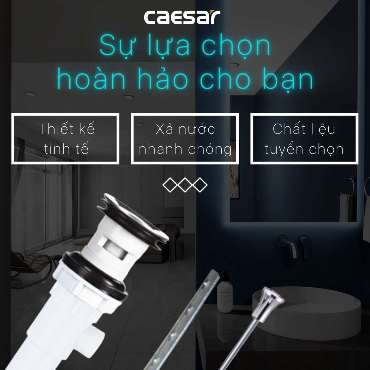 Bộ xả ty nhựa Caesar BF606 - 6