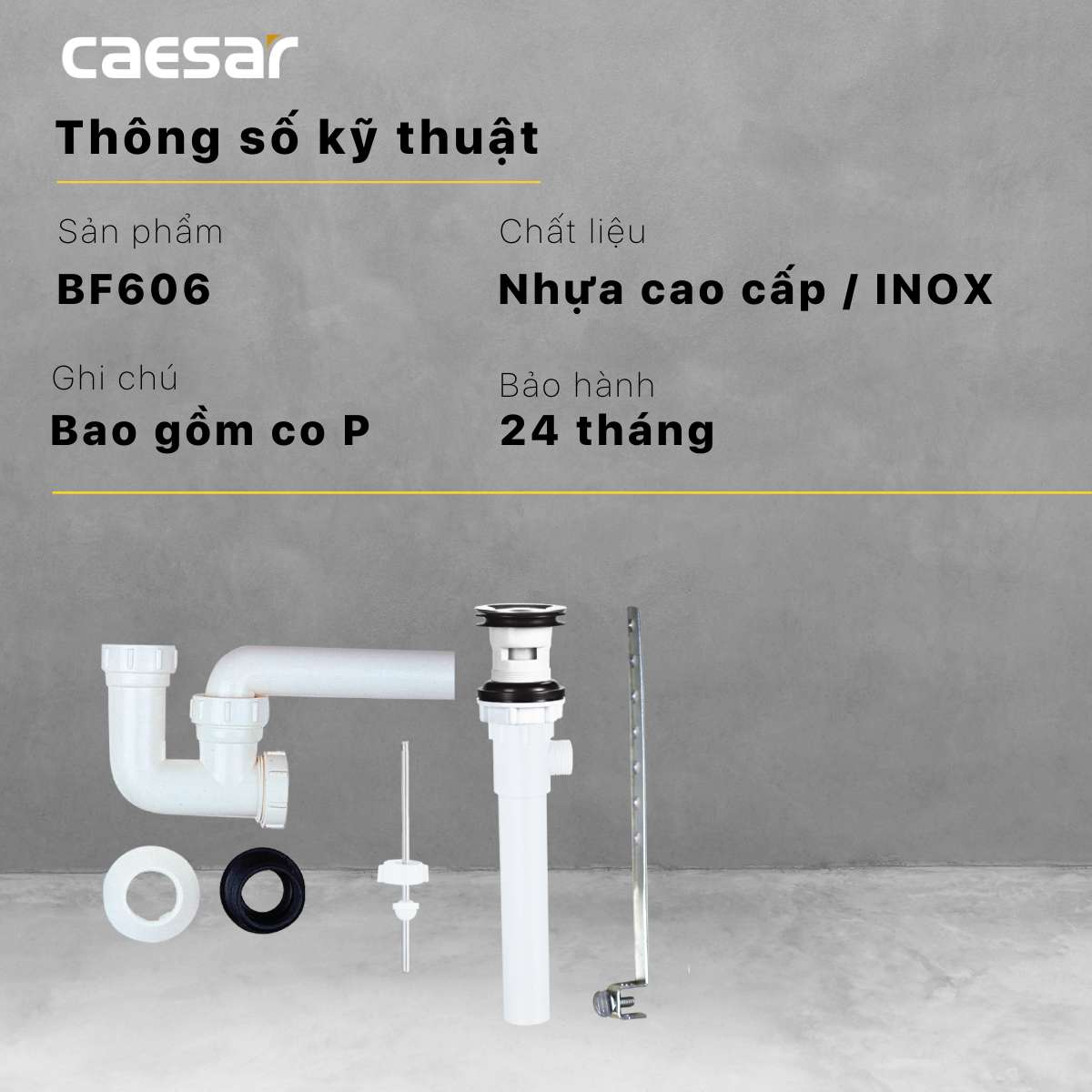 Bộ xả ty nhựa Caesar BF606 - 8