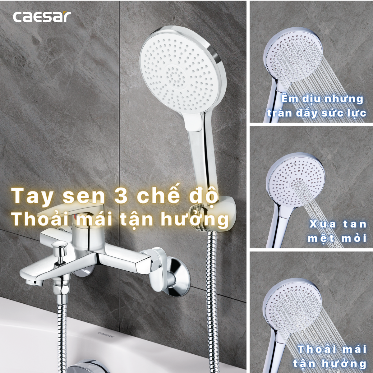 Bộ sen cây tắm đứng nóng lạnh Caesar BS126+S393C BS126+S393C - 3