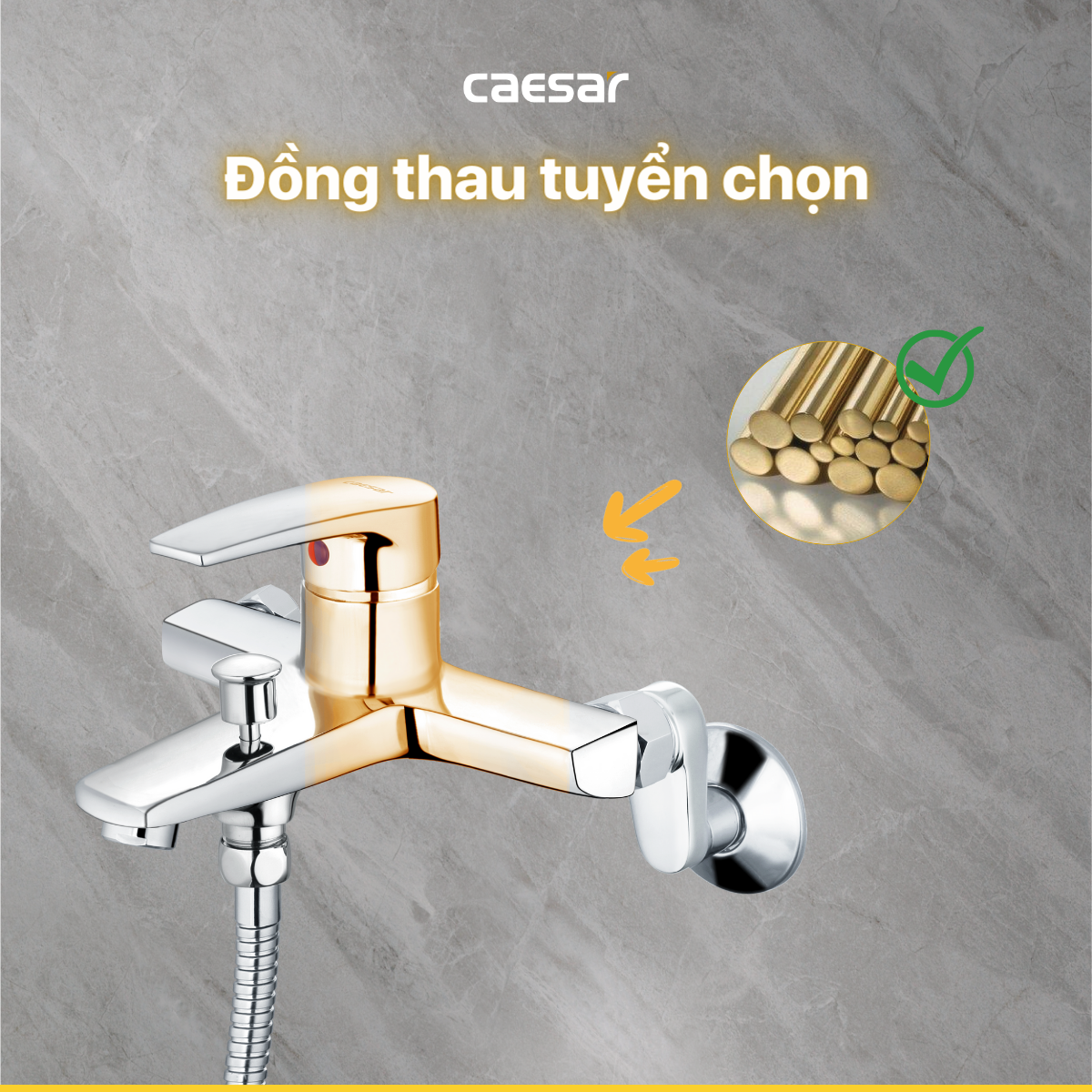 Bộ sen cây tắm đứng nóng lạnh Caesar BS126+S393C BS126+S393C - 4