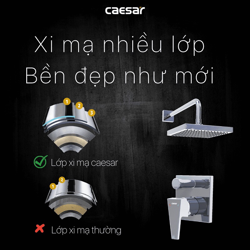 Sen tắm âm tường nóng lạnh Caesar BS644 BS644 - 6