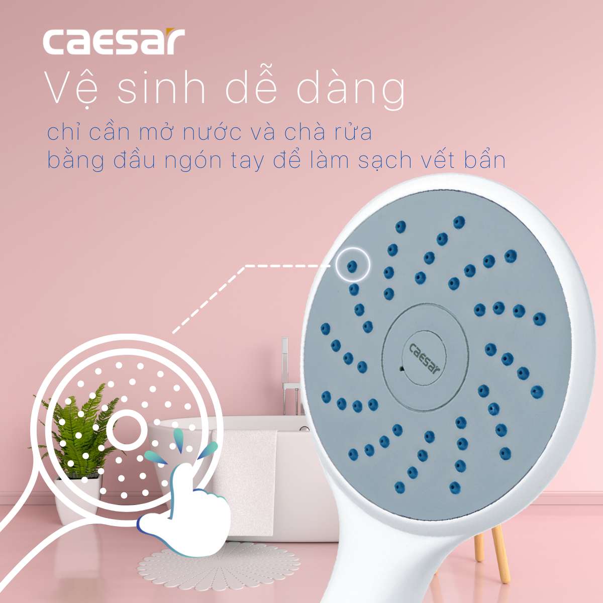 Tay sen tắm nhựa Caesar SH211W SH211W - 6