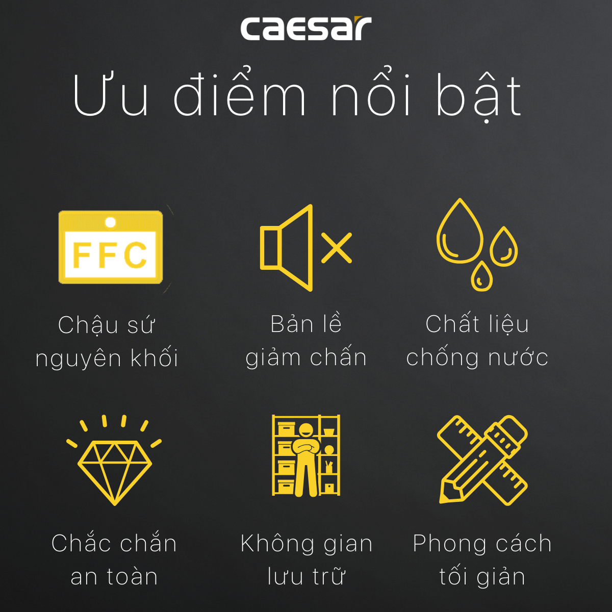 Bộ tủ chậu cabinet treo màu xám đậm Caesar LF5024+EH05024ASV LF5024+EH05024ASV - 4