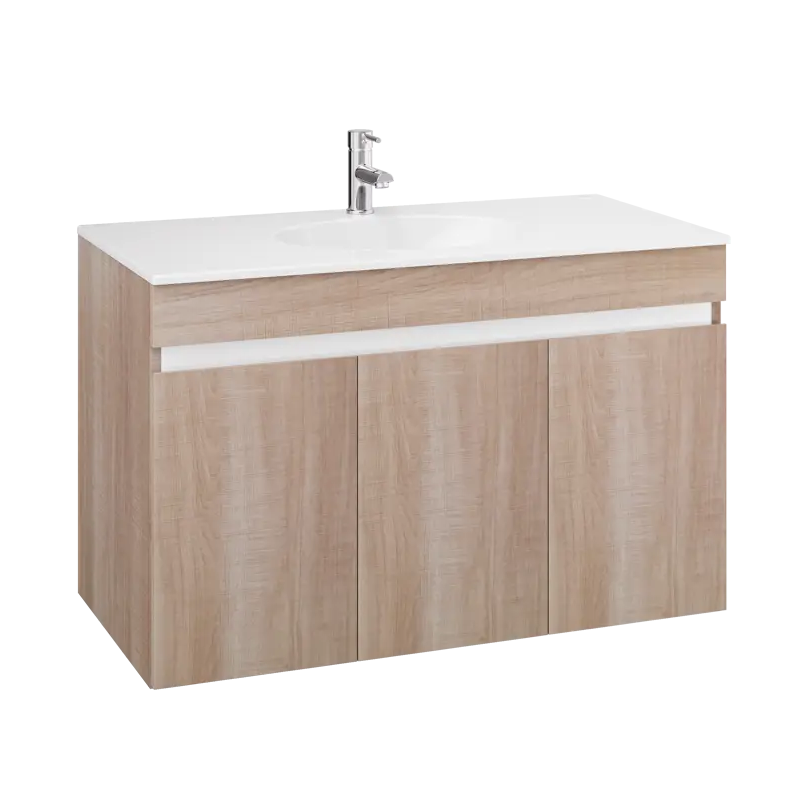 Bộ tủ chậu cabinet vân gỗ Caesar LF5028+EH15028AW7V LF5028+EH15028AW7V