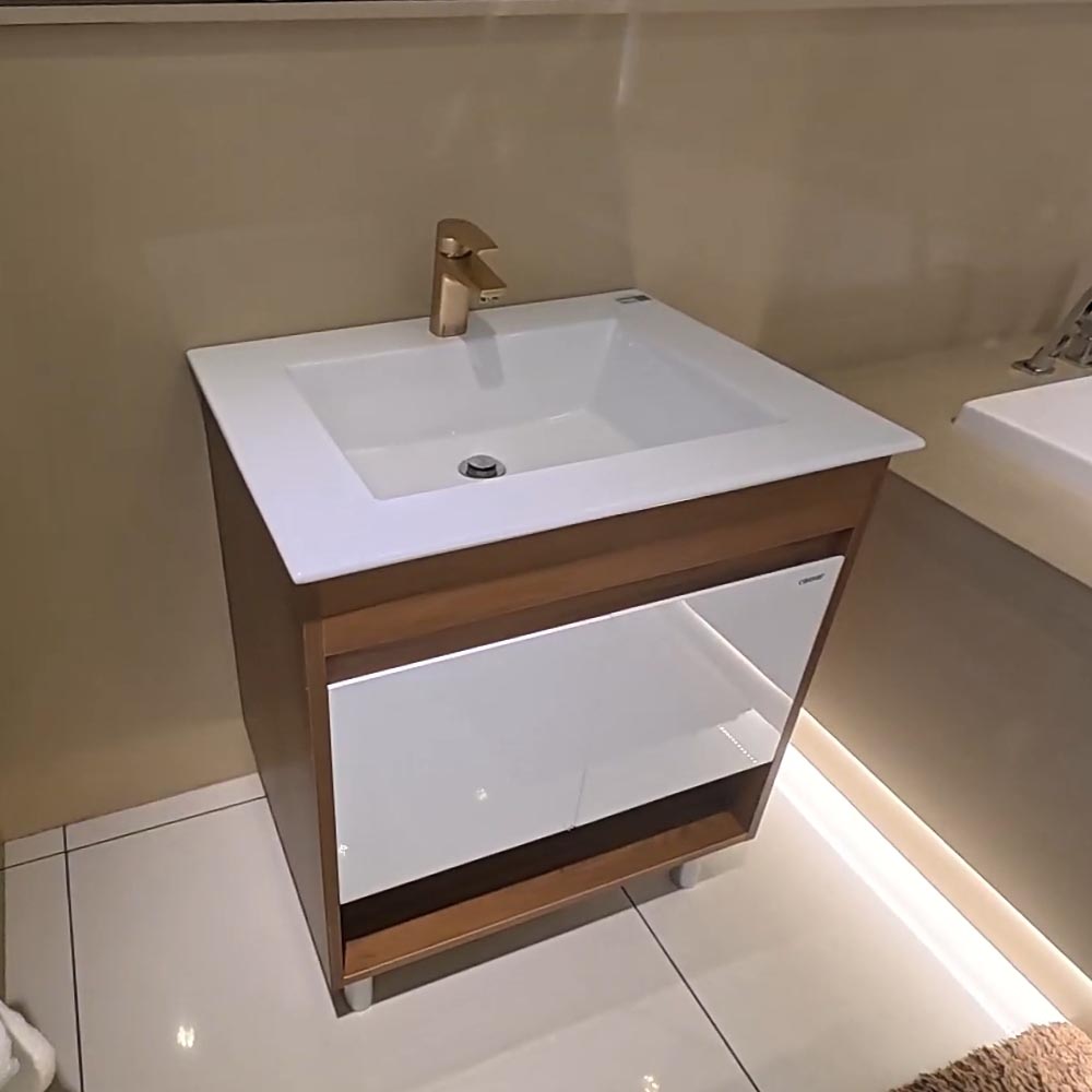 Bộ tủ chậu cabinet treo màu vân gỗ Caesar LF5030+EH05030AWV LF5030+EH05030AWV - 2